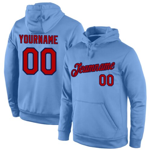 light_blue_0119 Custom Stitched Light Blue Red-Navy Sports Pullover Sweatshirt Hoodie