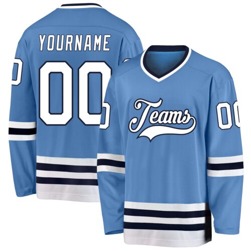light_blue_0131 Custom Light Blue White-Navy Hockey Jersey