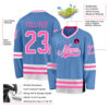 Custom Light Blue Pink-White Hockey Jersey