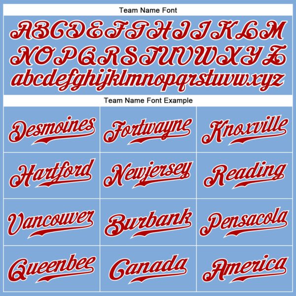 Custom Light Blue Red-White Authentic Baseball Jersey