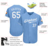Custom Light Blue White Authentic Baseball Jersey