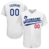Custom White Royal-Red Baseball Jersey