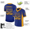 Custom Royal Gold-Navy Drift Fashion Football Jersey
