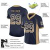 Custom Navy Old Gold-White Drift Fashion Football Jersey