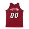 Custom Maroon White-Black Authentic Throwback Basketball Jersey