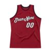 Custom Maroon White-Black Authentic Throwback Basketball Jersey
