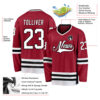 Custom Maroon White-Black Hockey Jersey
