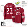 Custom Maroon White Hockey Jersey