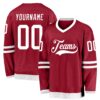 Custom Maroon White Hockey Jersey