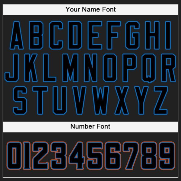 Custom Black Powder Blue-Orange Baseball Jersey