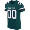 Custom Midnight Green White-Black Mesh Authentic Football Jersey
