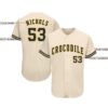 Custom Cream Navy-Gold Baseball Jersey
