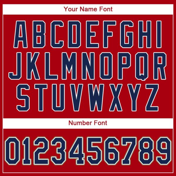 Custom Red Navy-Old Gold Baseball Jersey