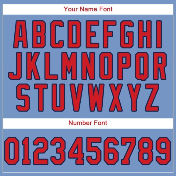 Custom Light Blue Red-Navy Baseball Jersey