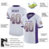 Custom White Purple-Gold Drift Fashion Football Jersey