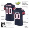 Custom Navy White-Red Mesh Authentic Football Jersey