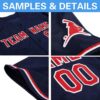 Custom Navy Red-White Authentic Baseball Jersey