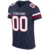 Custom Navy White-Red Mesh Authentic Football Jersey