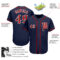Custom Navy Red-White Authentic Baseball Jersey
