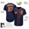 Custom Navy Orange-White Authentic Baseball Jersey