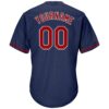 Custom Navy Red-White Authentic Throwback Rib-Knit Baseball Jersey Shirt