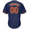 Custom Navy Orange-White Authentic Throwback Rib-Knit Baseball Jersey Shirt