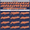 Custom Navy Orange-White Authentic Throwback Rib-Knit Baseball Jersey Shirt