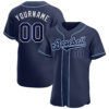 Custom Navy Navy-Powder Blue Authentic Baseball Jersey