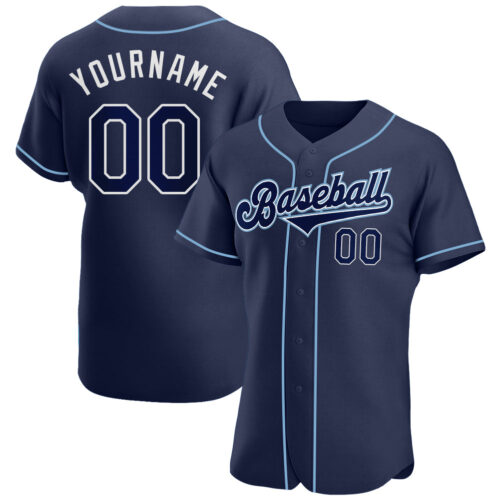 navy_0094 Custom Navy Navy-Powder Blue Authentic Baseball Jersey
