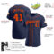 Custom Navy Orange Authentic Baseball Jersey