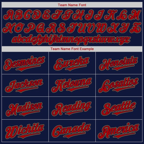 Custom Navy Red-Old Gold Authentic Baseball Jersey