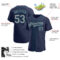 Custom Navy Gray-Teal Authentic Baseball Jersey
