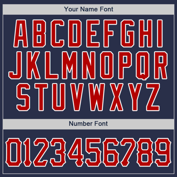 Custom Navy Red-White Authentic Baseball Jersey