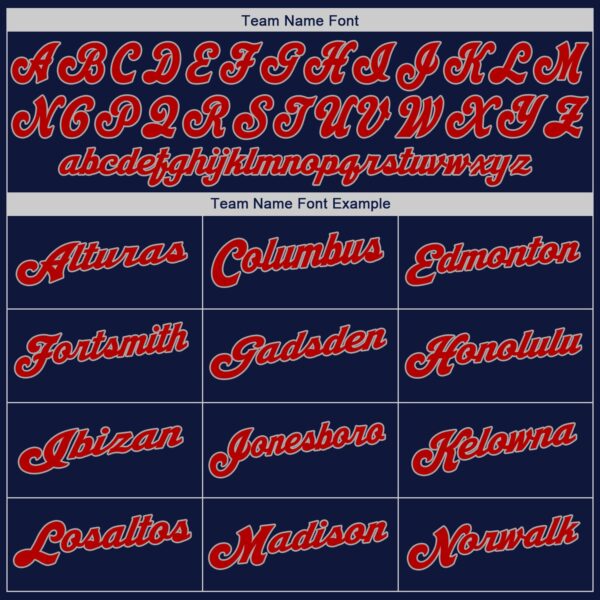 Custom Navy Red-Gray Authentic Baseball Jersey