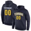 Custom Stitched Navy Gold-White Sports Pullover Sweatshirt Hoodie