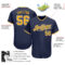 Custom Navy Gold-White Authentic Baseball Jersey