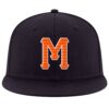 Custom Navy Orange-White Stitched Adjustable Snapback Hat