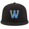 Custom Navy Powder Blue-Gold Stitched Adjustable Snapback Hat