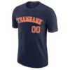 Custom Navy Orange-White Performance T-Shirt