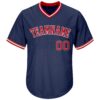 Custom Navy Red-White Authentic Throwback Rib-Knit Baseball Jersey Shirt