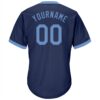 Custom Navy Light Blue Authentic Throwback Rib-Knit Baseball Jersey Shirt