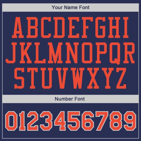 Custom Navy Orange-Gray Authentic Throwback Basketball Jersey