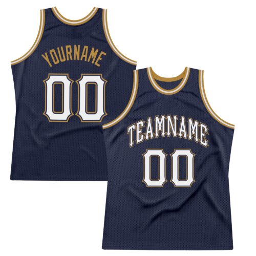 navy_0173 Custom Navy White-Old Gold Authentic Throwback Basketball Jersey