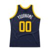 Custom Navy Gold-White Authentic Throwback Basketball Jersey