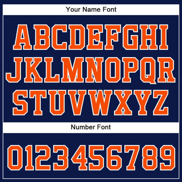 Custom Navy Orange-White Authentic Baseball Jersey
