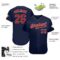 Custom Navy Red-White Authentic Baseball Jersey