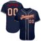 Custom Navy City Cream-Red Authentic Baseball Jersey