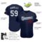 Custom Navy White-Red Authentic Baseball Jersey