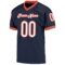 navy_0210-1 Custom Navy White-Orange Mesh Authentic Throwback Football Jersey