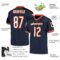 navy_0210-3 Custom Navy White-Orange Mesh Authentic Throwback Football Jersey